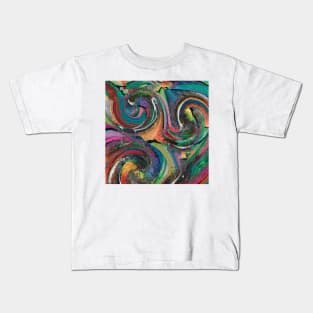 Wild Fuzzy Rainbow Swirls Kids T-Shirt